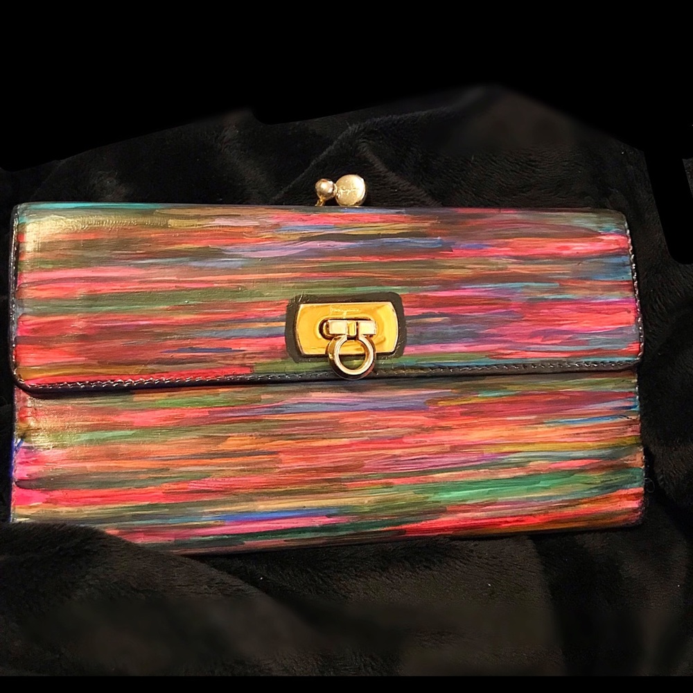 Salvatore Ferragamo rainbow multi color wallet